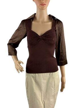 Toi et Moi Y2K Brown Sweetheart Going Out Top Size S/M